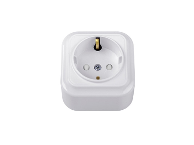 Розетка одноместная РА 16-035   открытой установки